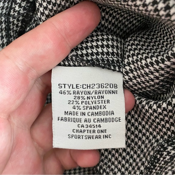 Womens Cropped Dressy Checkered Black and White Pants Size Small - Picture 3 of 9